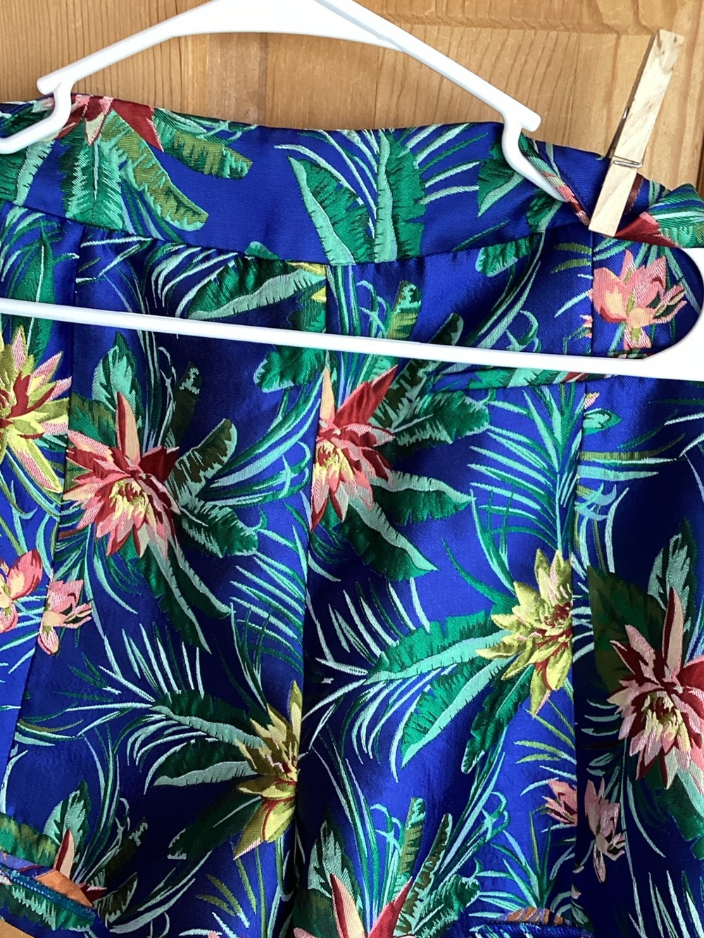 CeCe Royal Blue Floral Print Skirt with Orange Accents - Picture 8 of 8